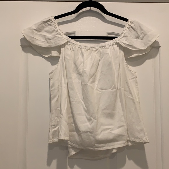 MADEWELL White off the shoulder Blouse Medium - Picture 3 of 3
